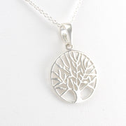 Side View Sterling Silver Tree of Life 18 Inch Necklace