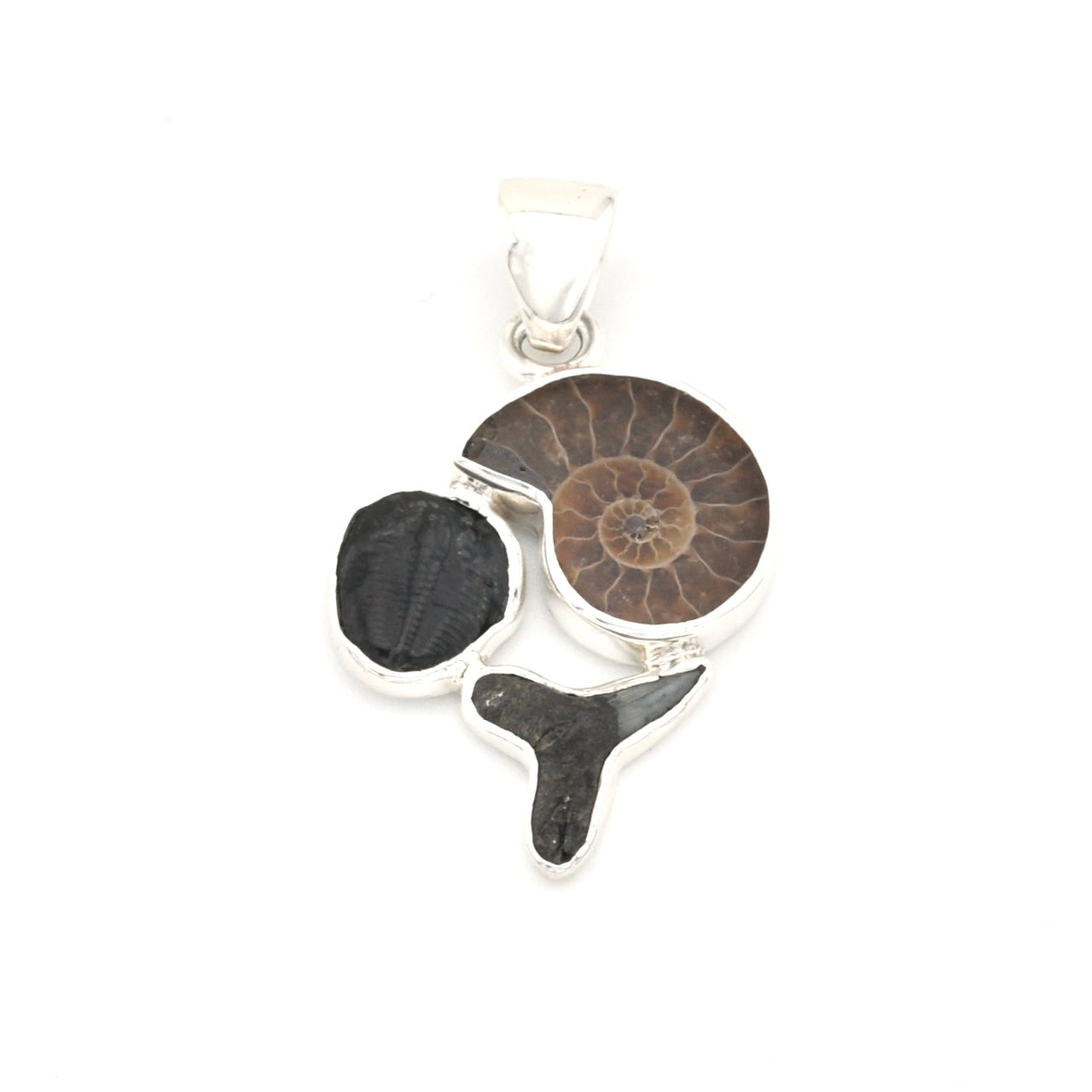 Sterling Silver 3 Fossil Pendant