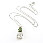 Sterling Silver Quartz with Chrome Diopside Necklace