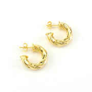 18k Gold Fill 5x19mm Twist Hoop Earrings
