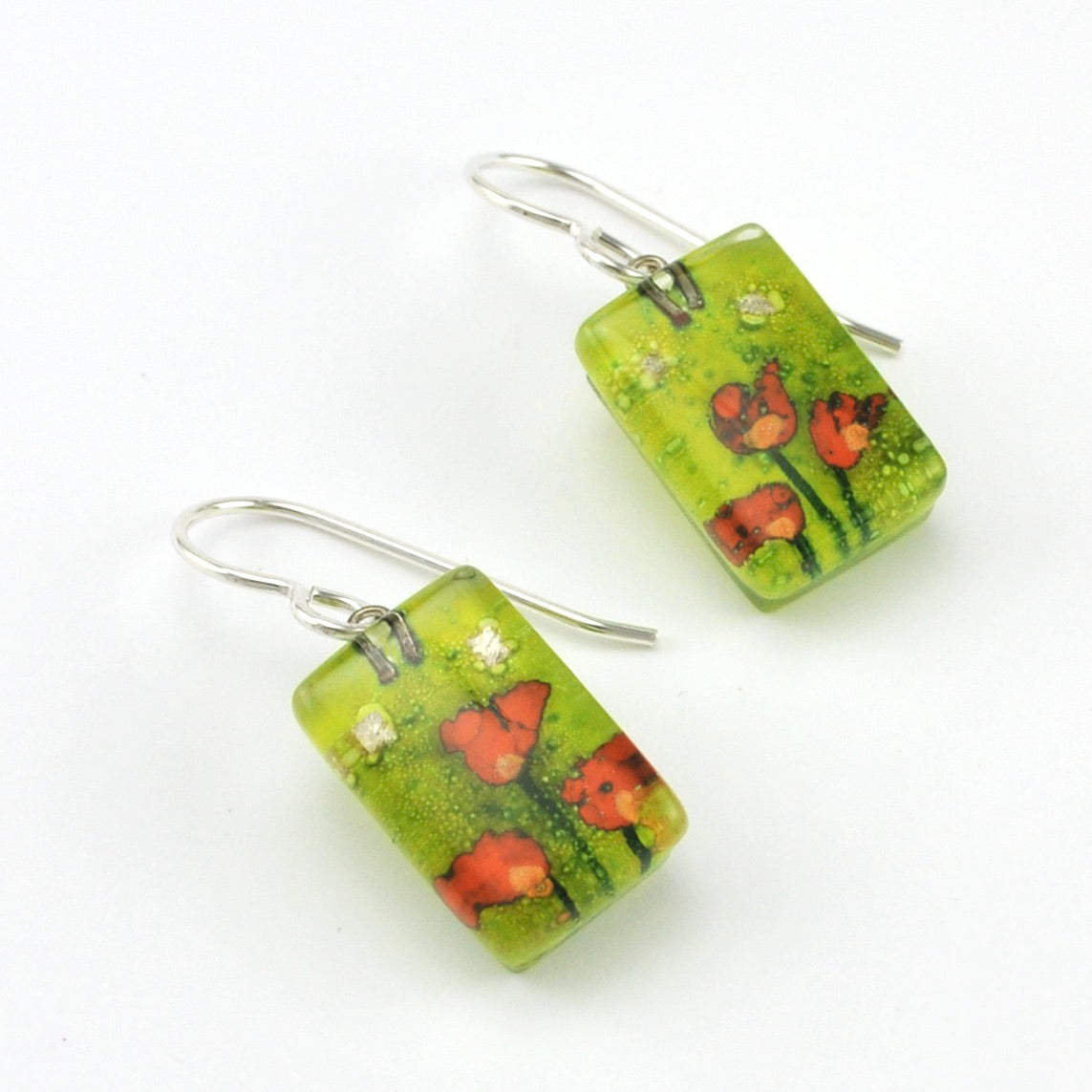 Glass Golden Poppies Earrings