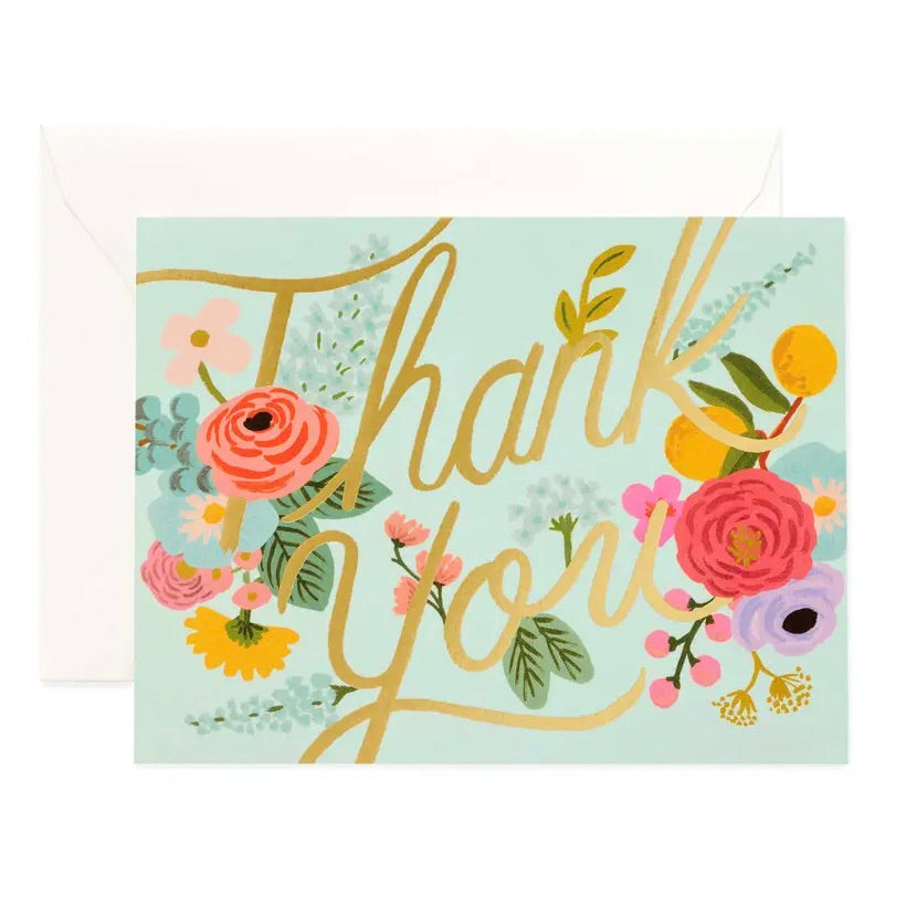 Boxed Set of 8 Mint Garden Thank You Cards