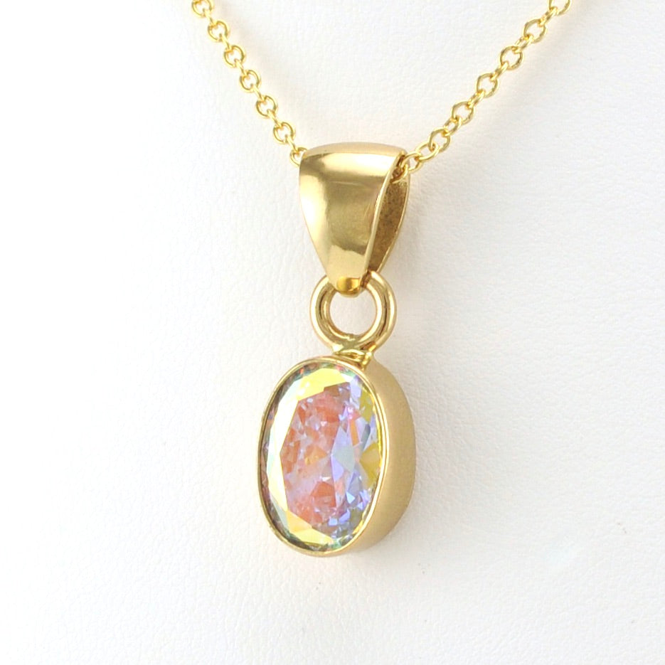 Alchemía Mercury Mist Quartz Oval Pendant