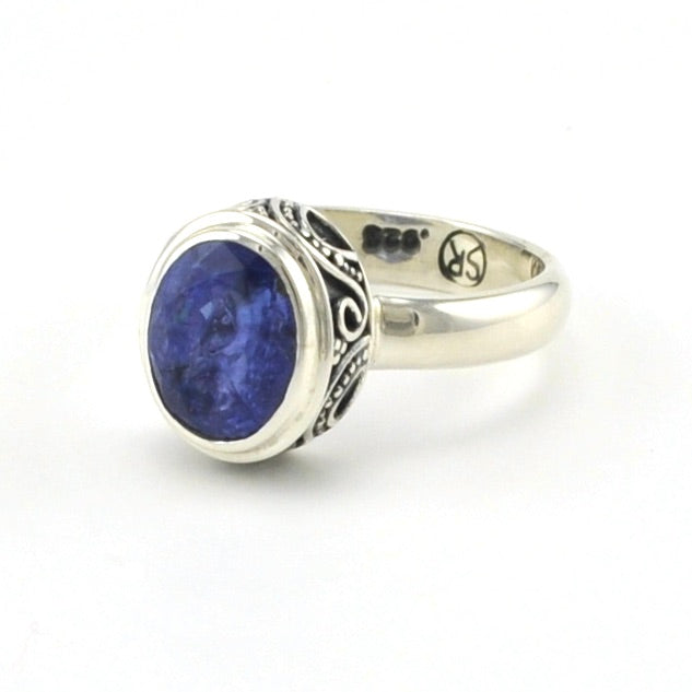 Sterling Silver Tanzanite 8x10mm Oval Ring