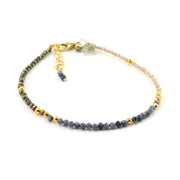 Alt View 14k Gold Fill Micro-faceted Sapphire, Zircon and Pyrite Bracelet