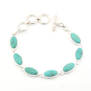Turquoise stone bracelet on a white background
