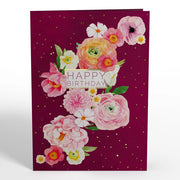 Card Cover Blush Blooms Birthday Pop Up Card