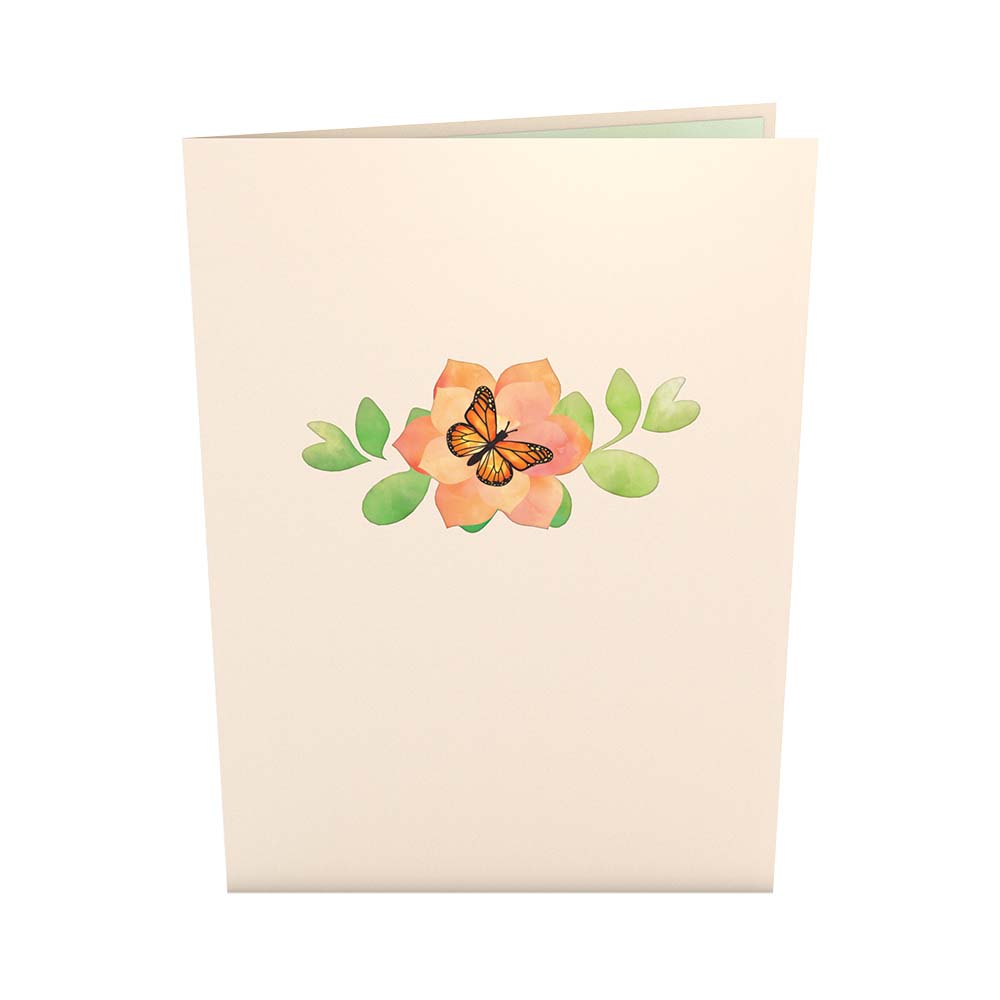 Card Cover Monarch Butterfly Bloom Pop Up Card