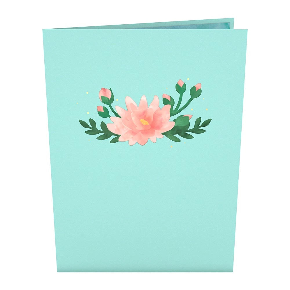 Card Cover Water Lily Dragonfly Pop Up Card