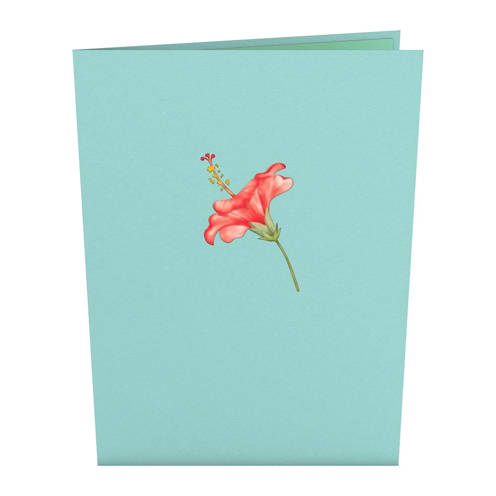 Card Front Hibiscus Bloom Pop Up Card