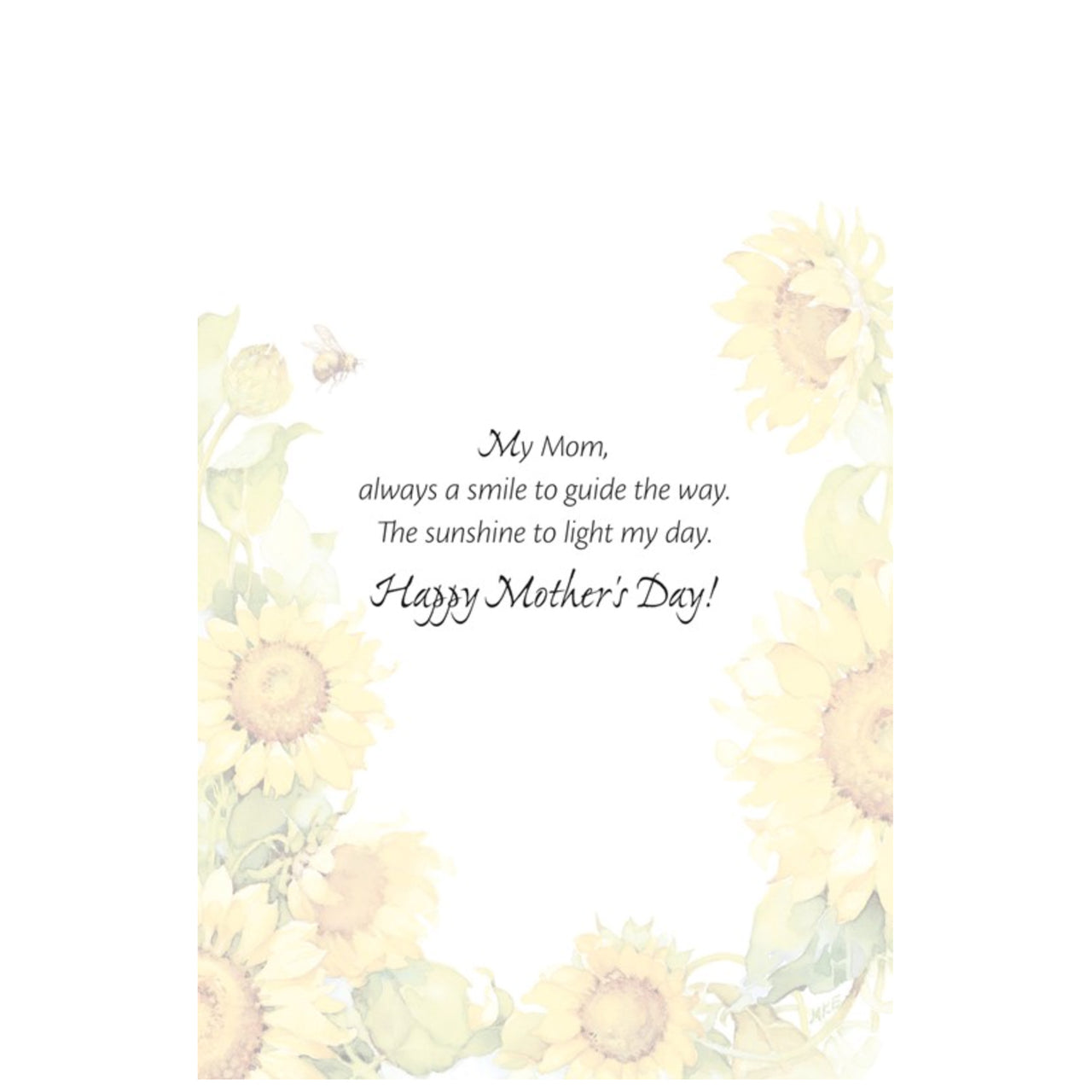 Card Inside Sunflower Field Mother's Day Card