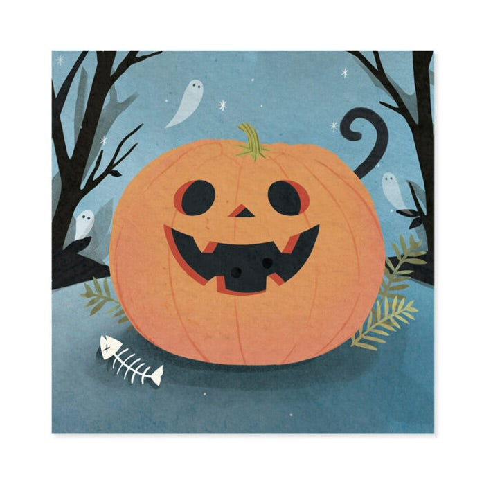 Cat in Pumpkin Treasures Greeting Card