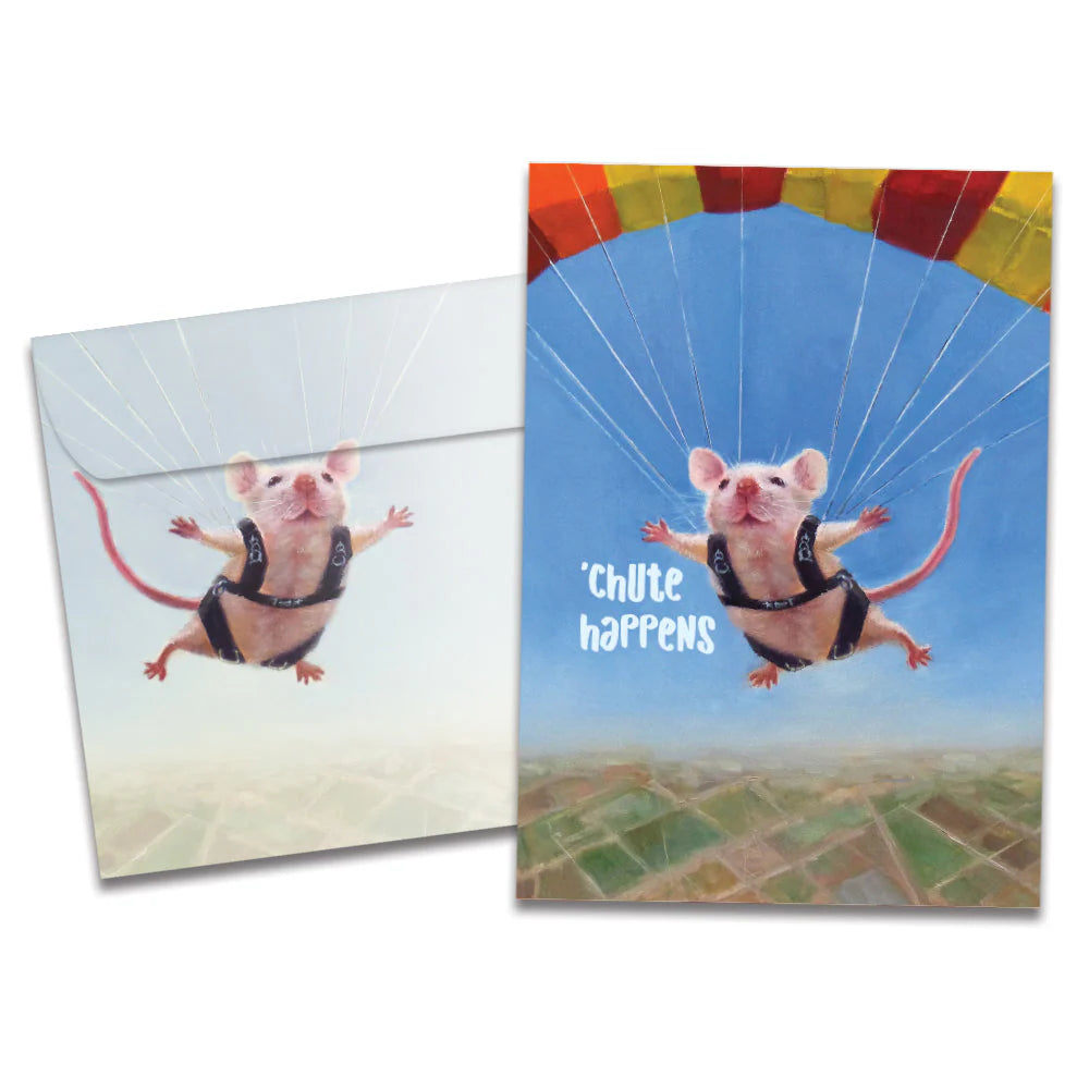 Chute Happens Encouragement Card on white background