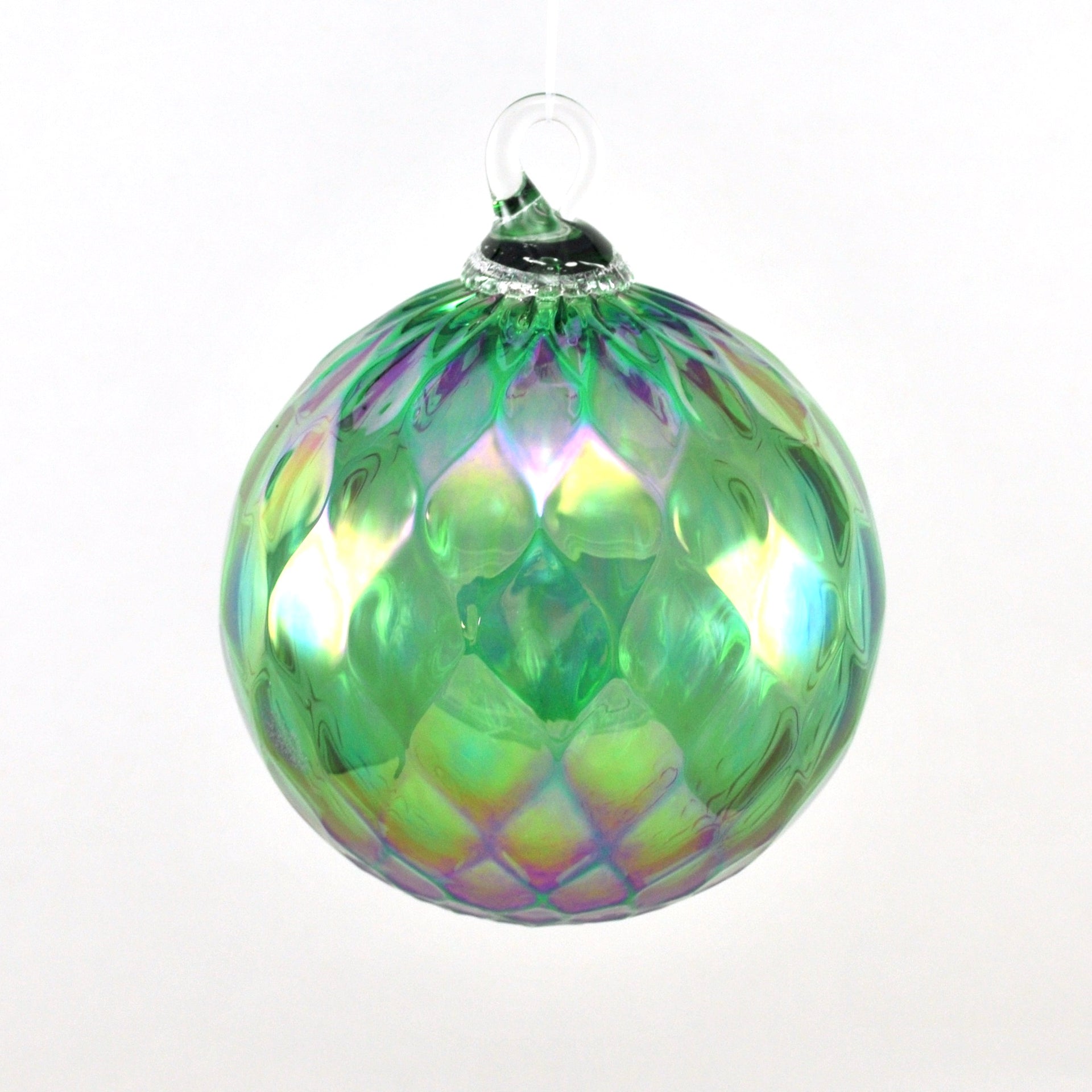 Glass Eye Classic Ornament Green Diamond Facet