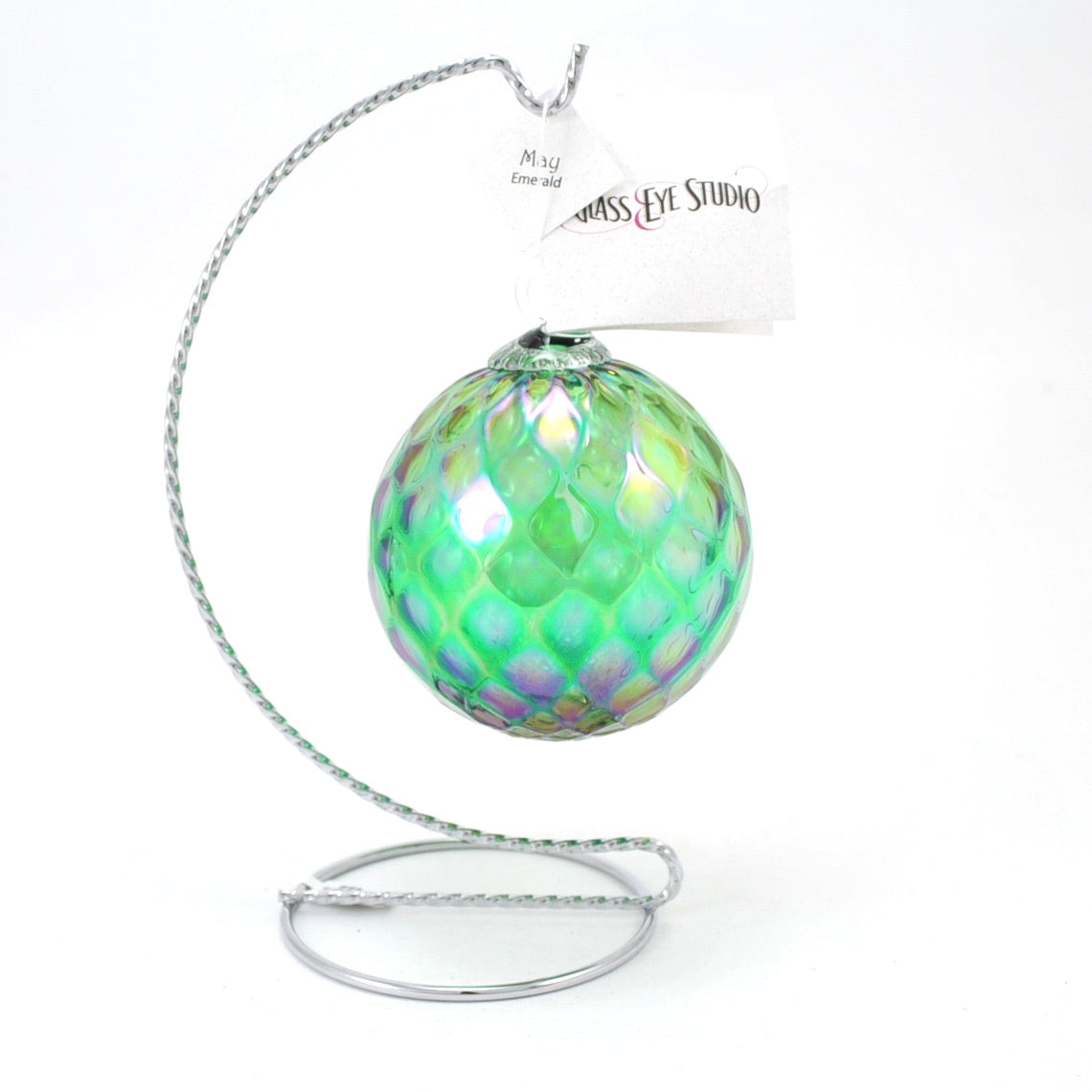 Alt View Glass Eye Classic Ornament Green Diamond Facet