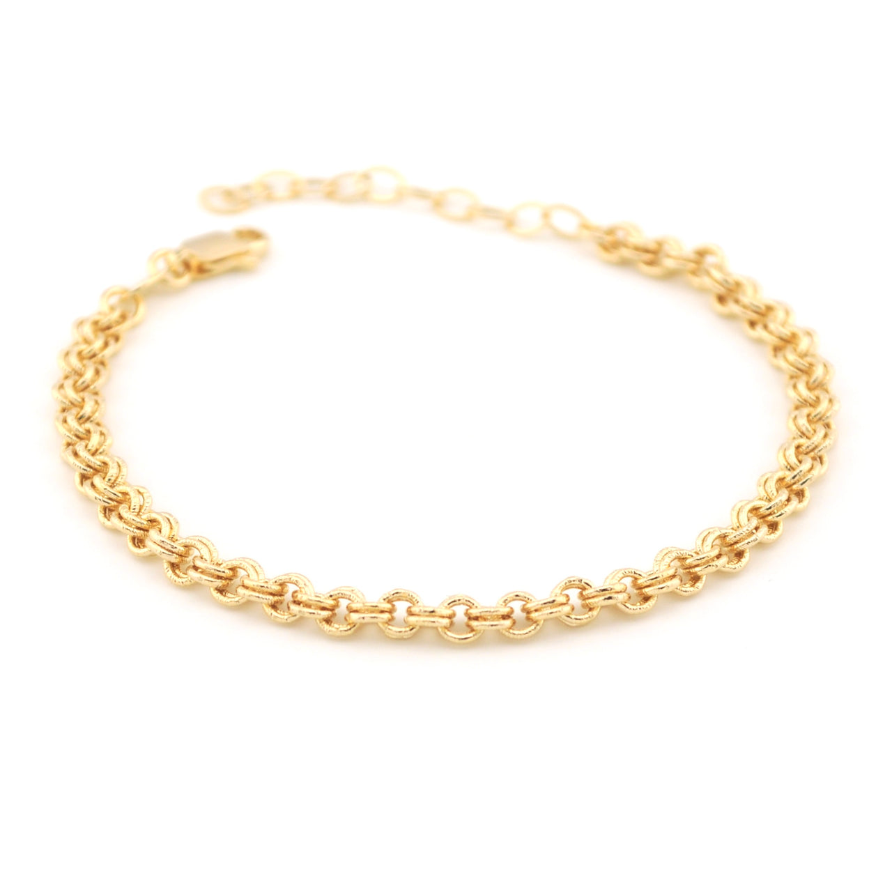 Close Up 18k Gold Fill 7 Inch Double Rolo Bracelet