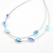 Close Up Blue Turquoise Leaf Necklace