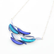 Close Up Blue Turquoise Wave Resin Shell Necklace