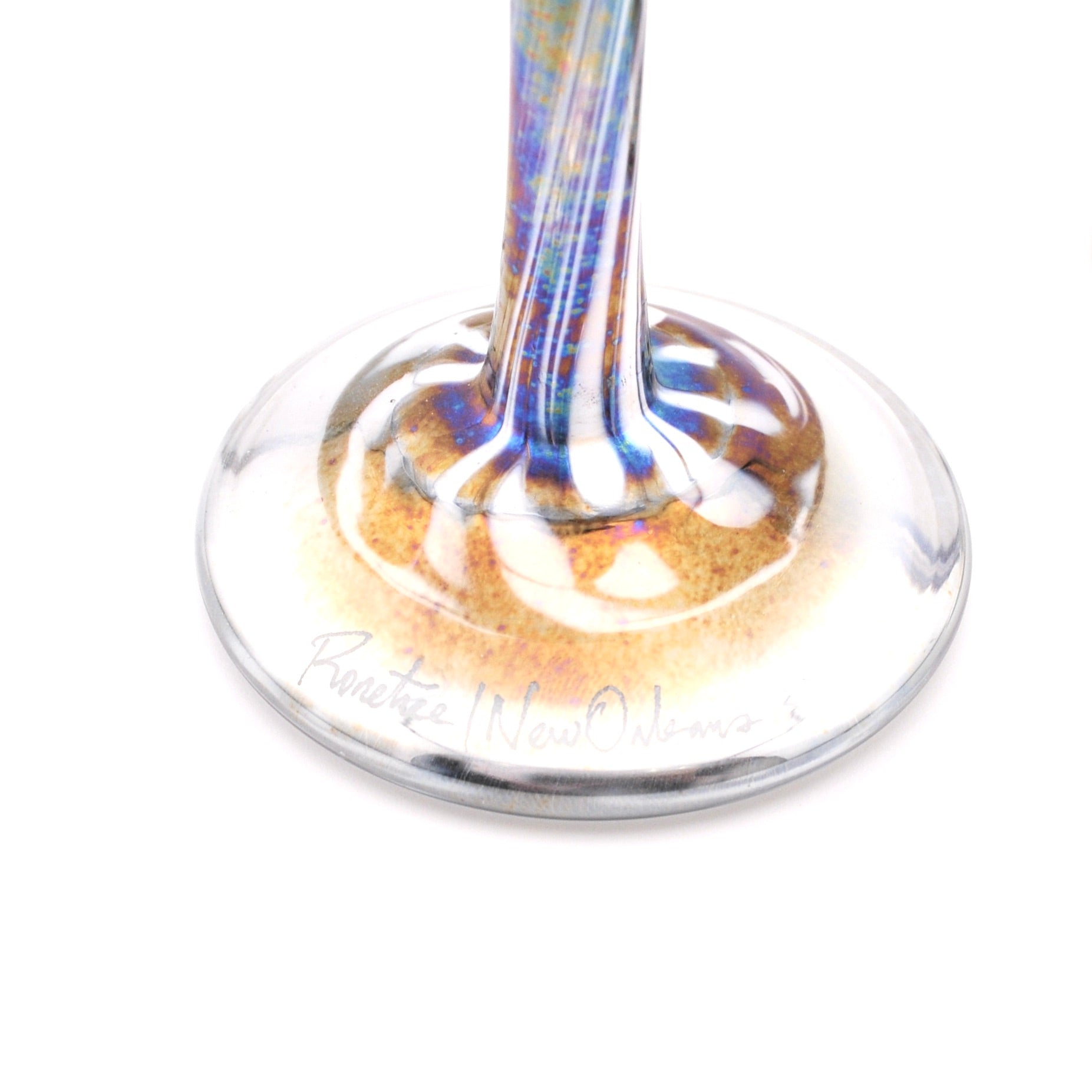 Close Up Pair of Mardi Gras Wine Glasses