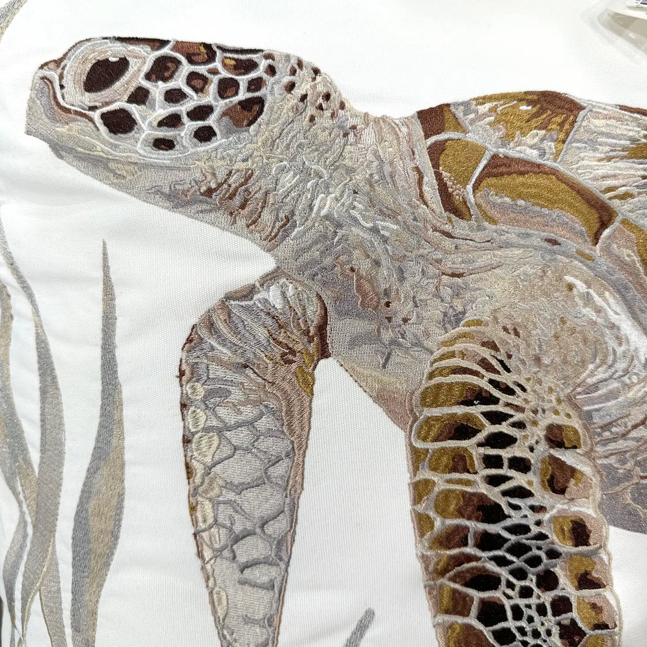 Close Up Sea Turtle Indoor/ Outdoor Pillow