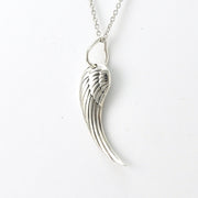 Close Up Sterling Silver Angel Wing Necklace