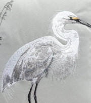Close Up White Egret Lumbar Indoor Pillow