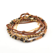Coffee Crystal Stone Wrap Stone Bracelet