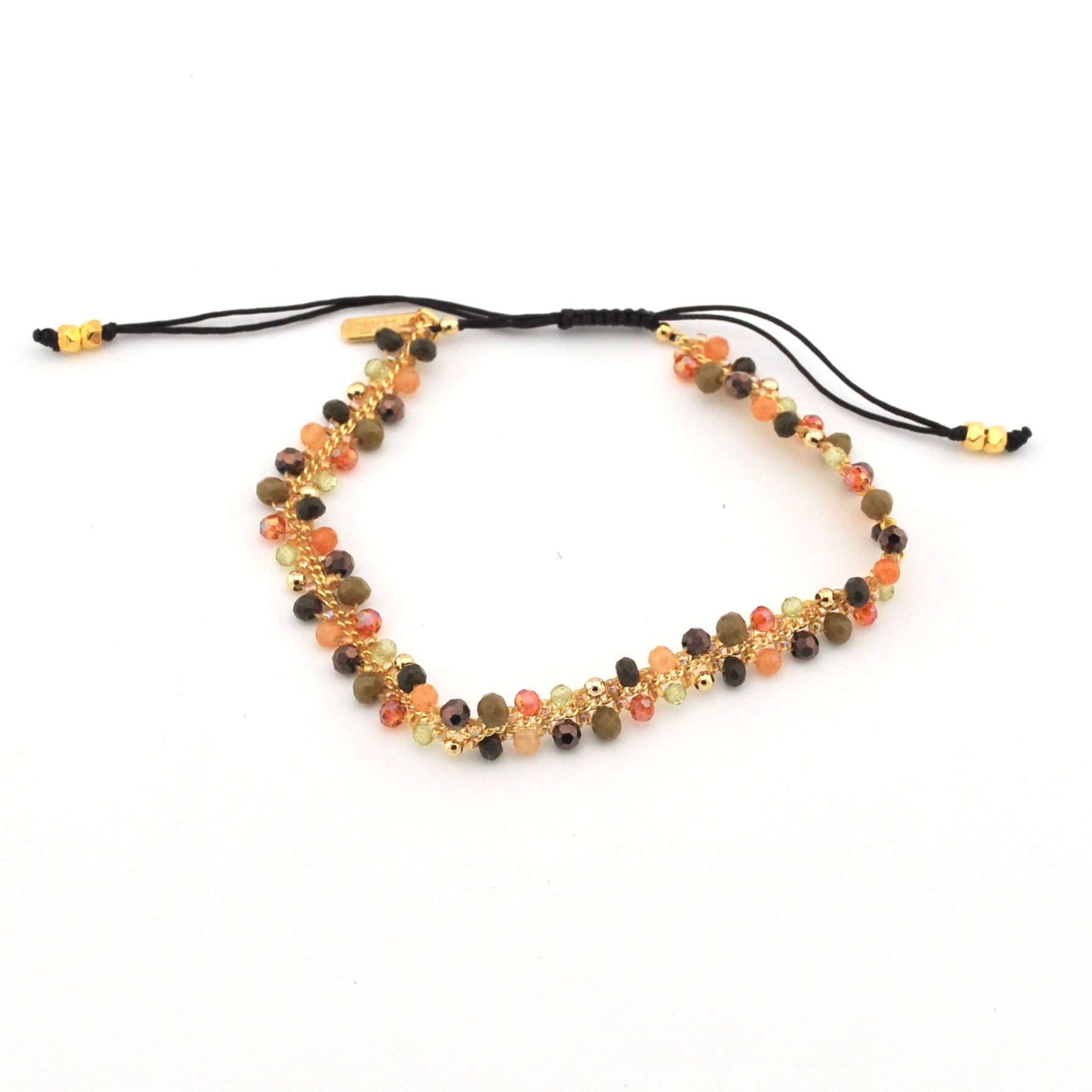 Coral Beaded Sliding Knot Bracelet