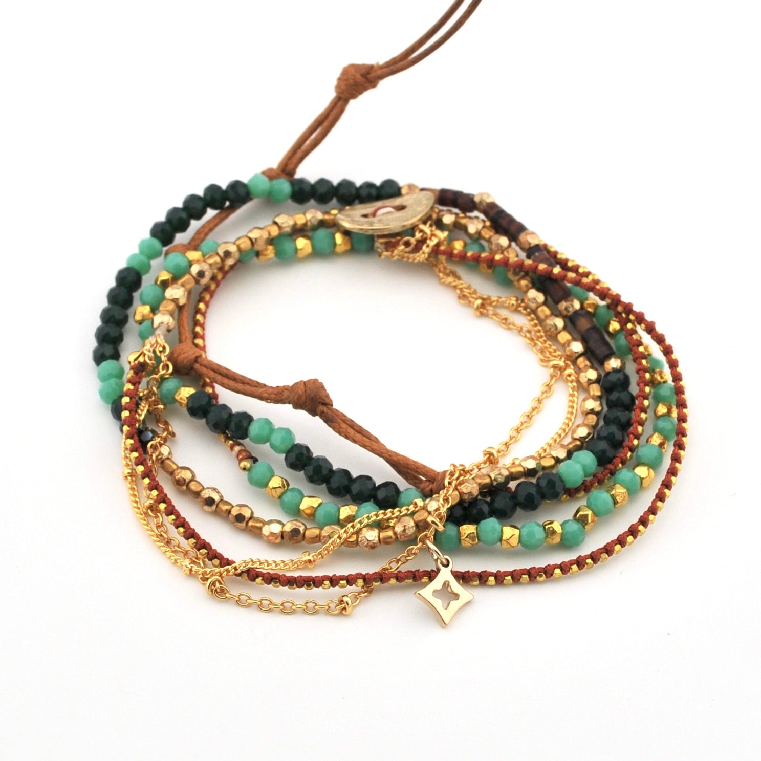 Cote D'azur Crystal Stone Wrap Stone Bracelet