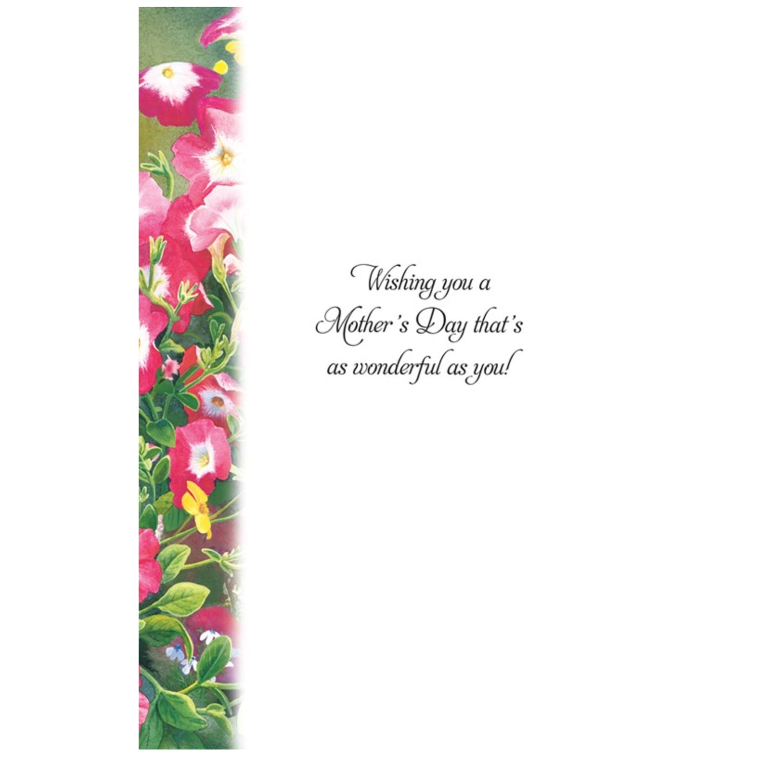 Floral design with a Mother's Day message on a white background