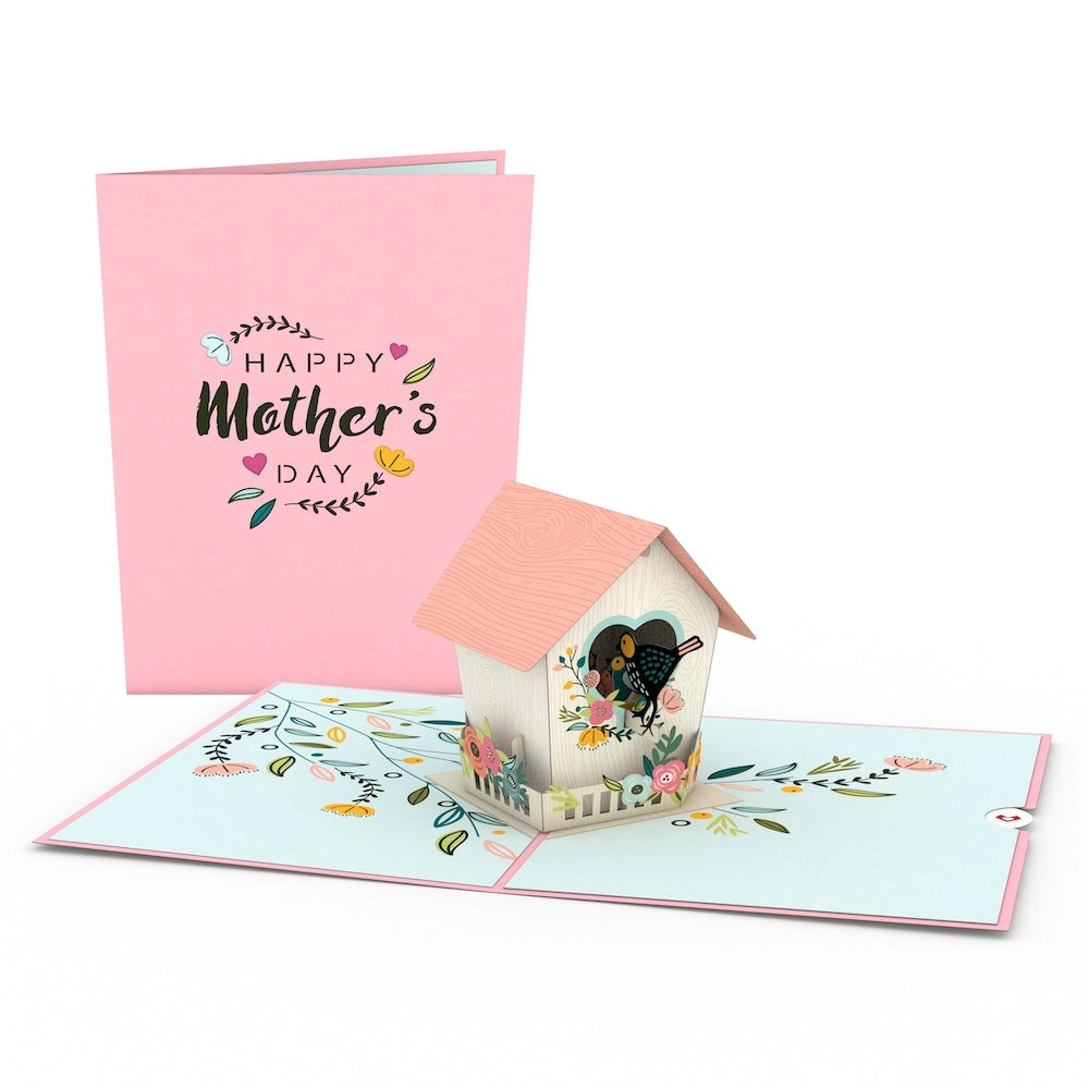Cover and Card Mother's Day Birdhouse Pop Up Card
