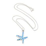Starfish pendant necklace on a white background