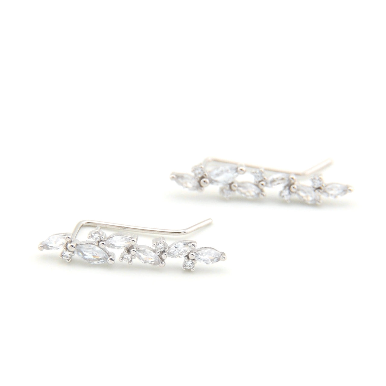 Sterling Silver Cubic Zirconia Ear Pin