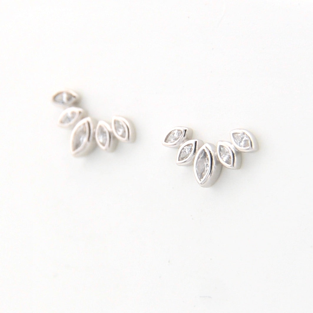 Cubic Zirconia Marquise Post Earrings