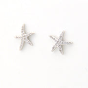 Cubic Zirconia Starfish Post Earrings