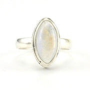 Alt View Sterling Silver Moonstone 7x13mm Marquise Bali Ring