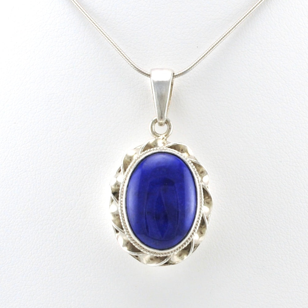 Alt View Sterling Silver Lapis 12x18mm Oval Pendant