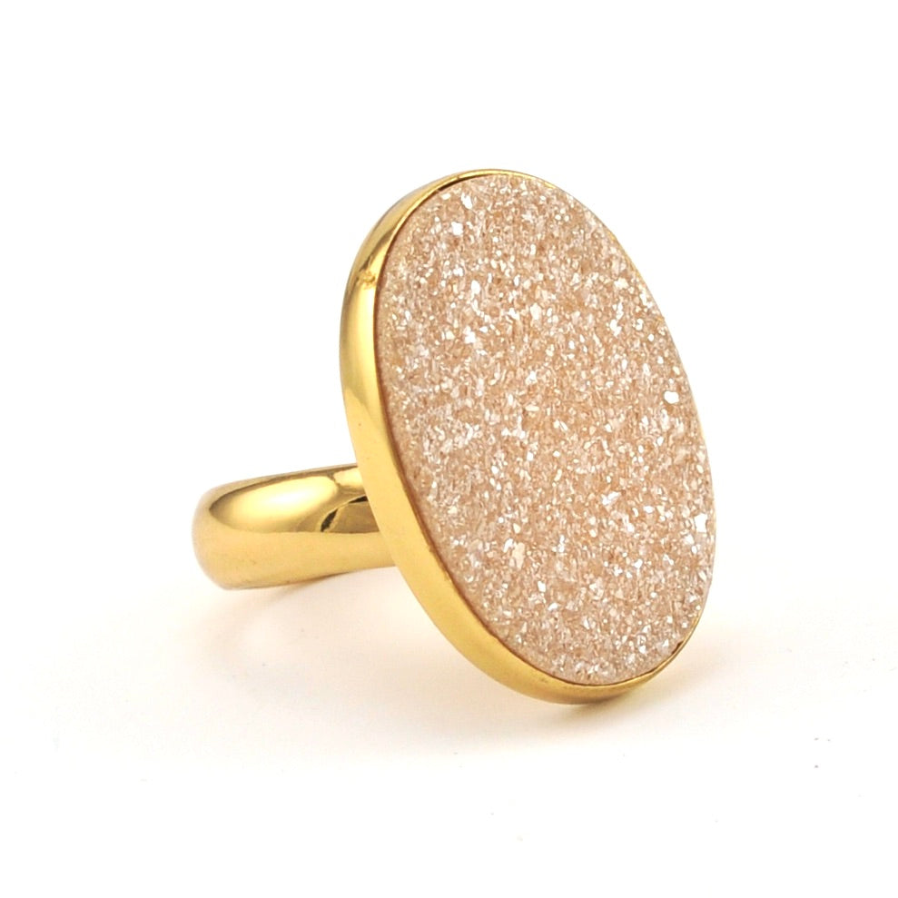 Alchemía Champagne Druzy Agate Ring