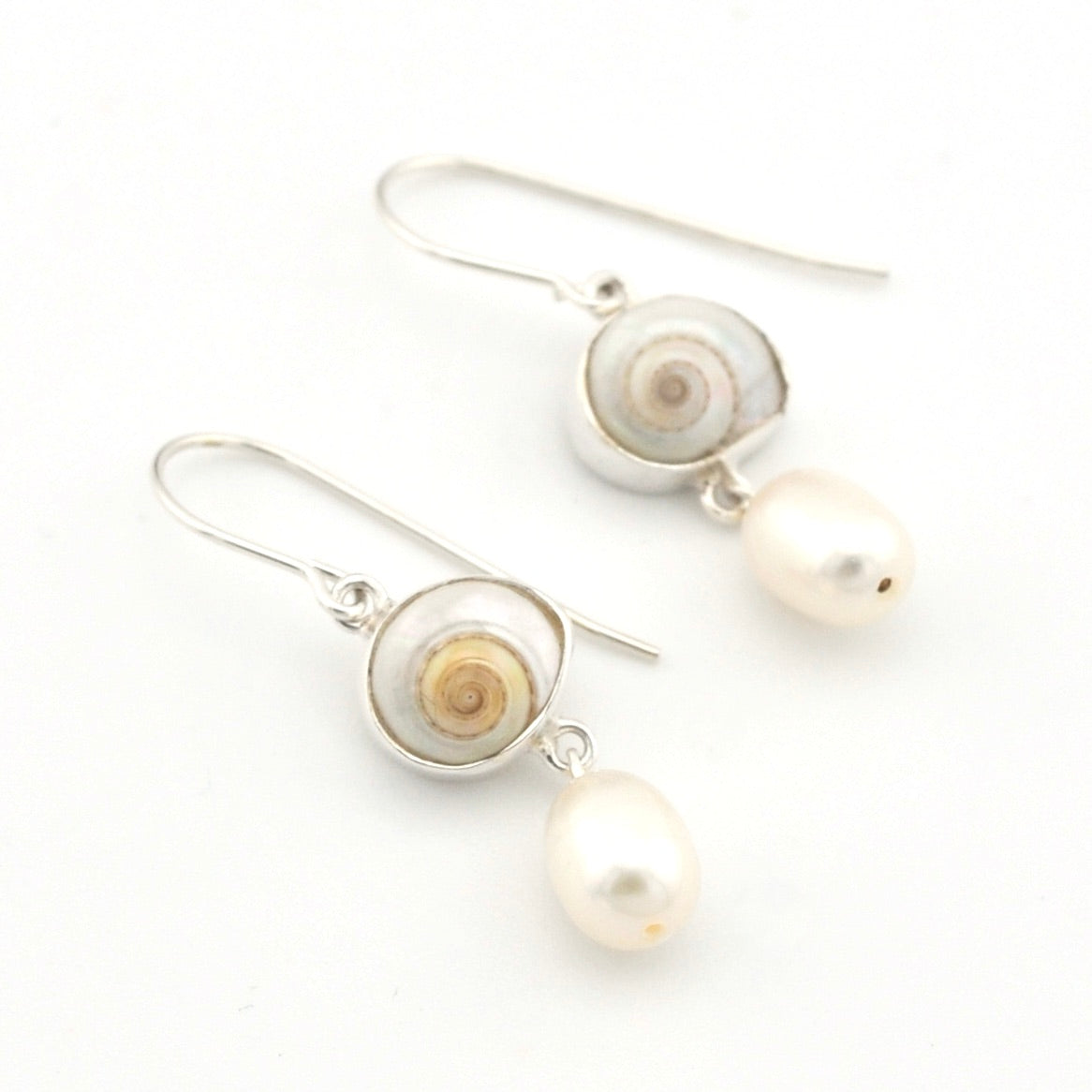 Sterling Silver Malabar Shell Pearl Drop Earrings