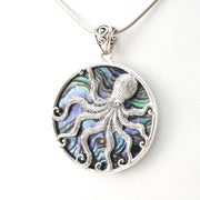 Silver Abalone Octopus Pendant