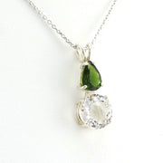 Alt View Sterling Silver Quartz with Chrome Diopside Necklace