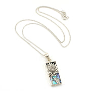 Sterling Silver Abalone Sunflower Necklace