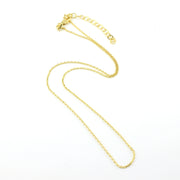 18k Gold Fill 16 Inch Diamond Cut Cable .9mm Chain with Extender