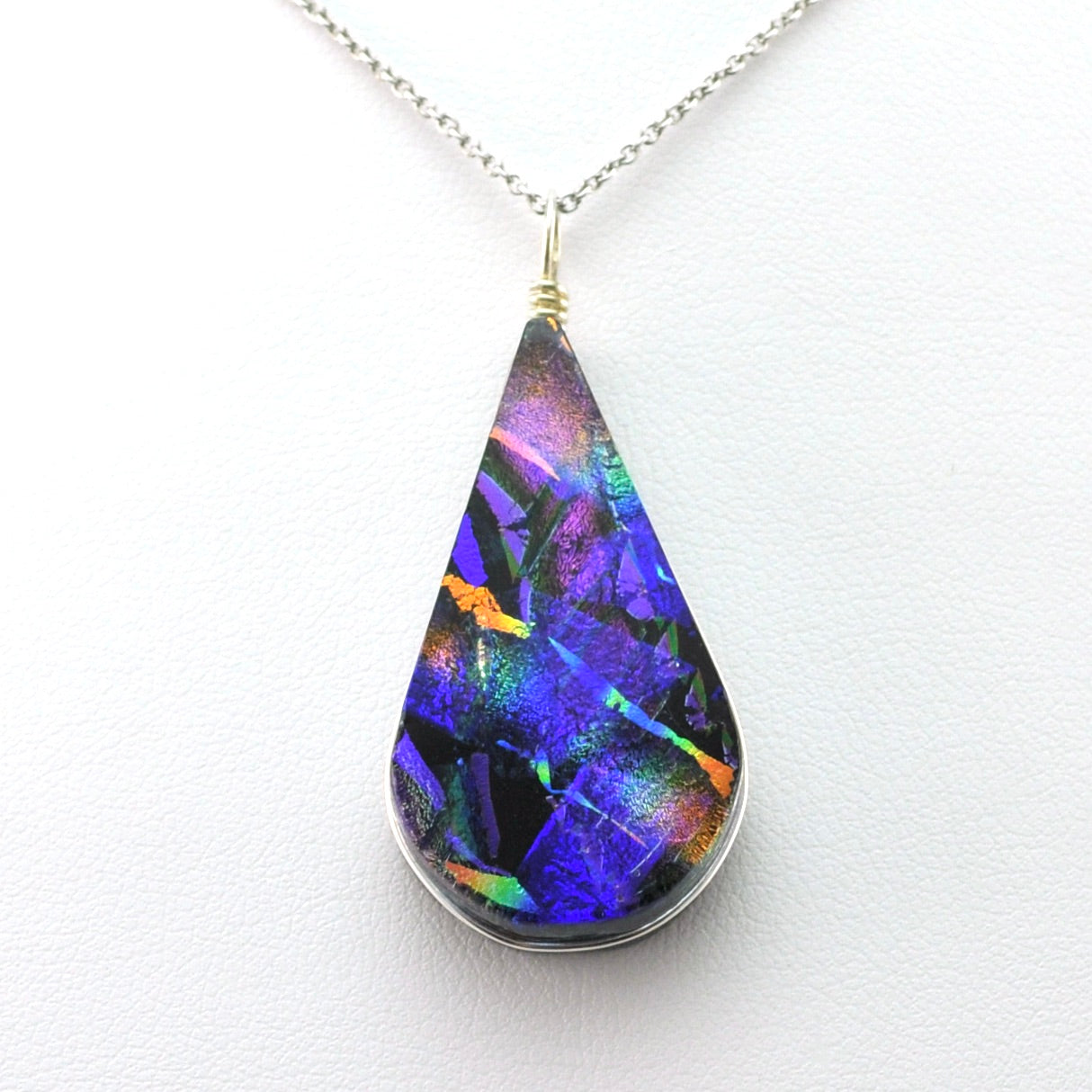 Whimsical 2024 Dichroic Rainbow Galaxy statement multi-gem Pendant