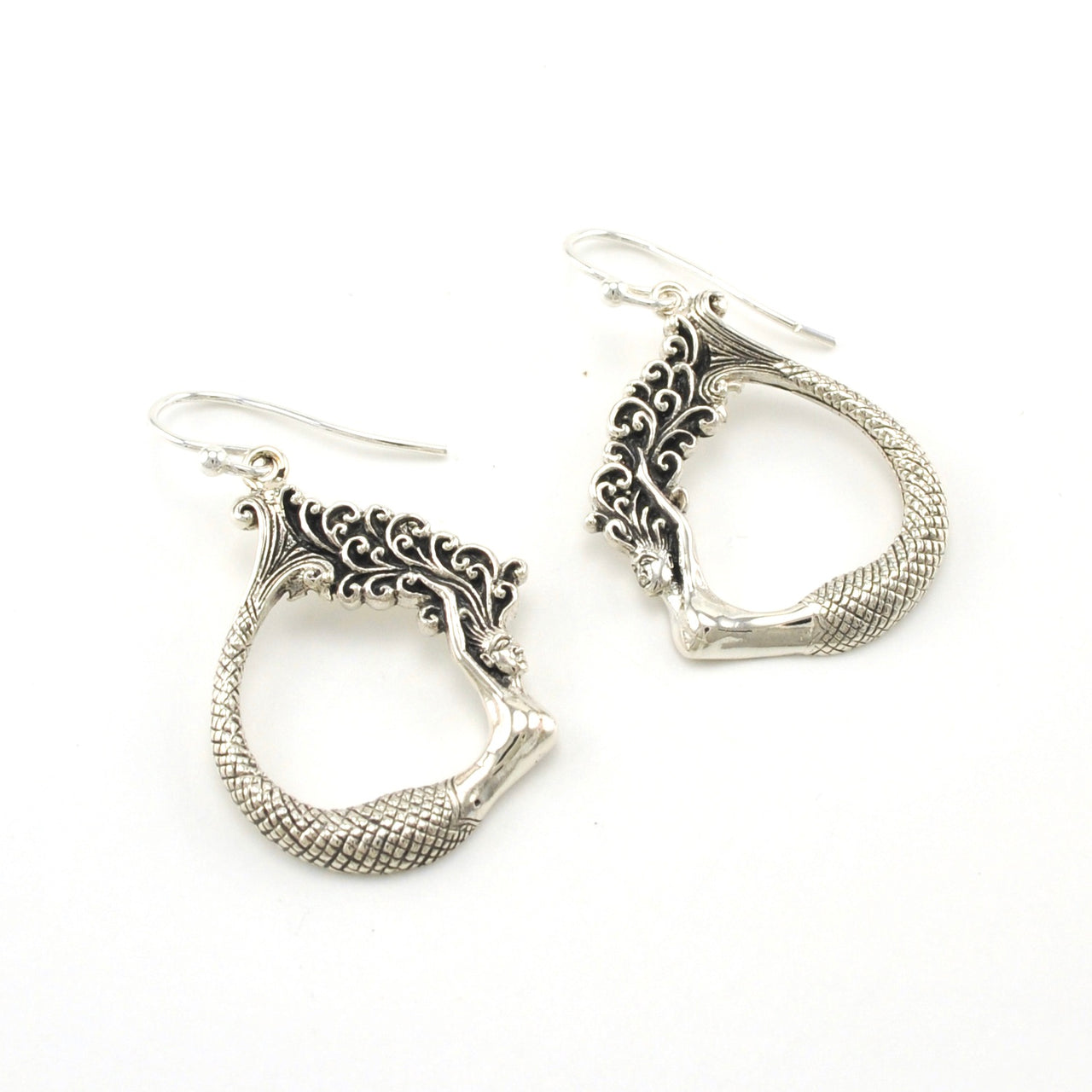 Sterling Silver Mermaid Teardrop Earrings