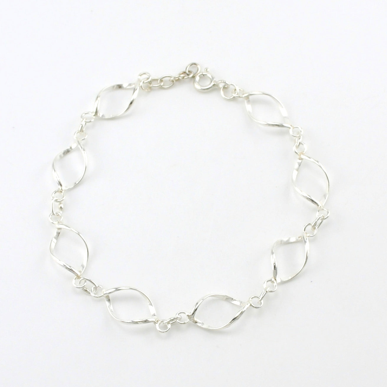 Sterling Silver Twist Link Bracelet