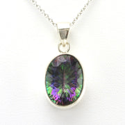 Alt View Sterling Silver Mystic Quartz 11x15mm Oval Necklace