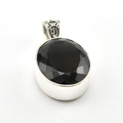 Detail Silver Smoky Quartz 15x19mm Oval Pendant