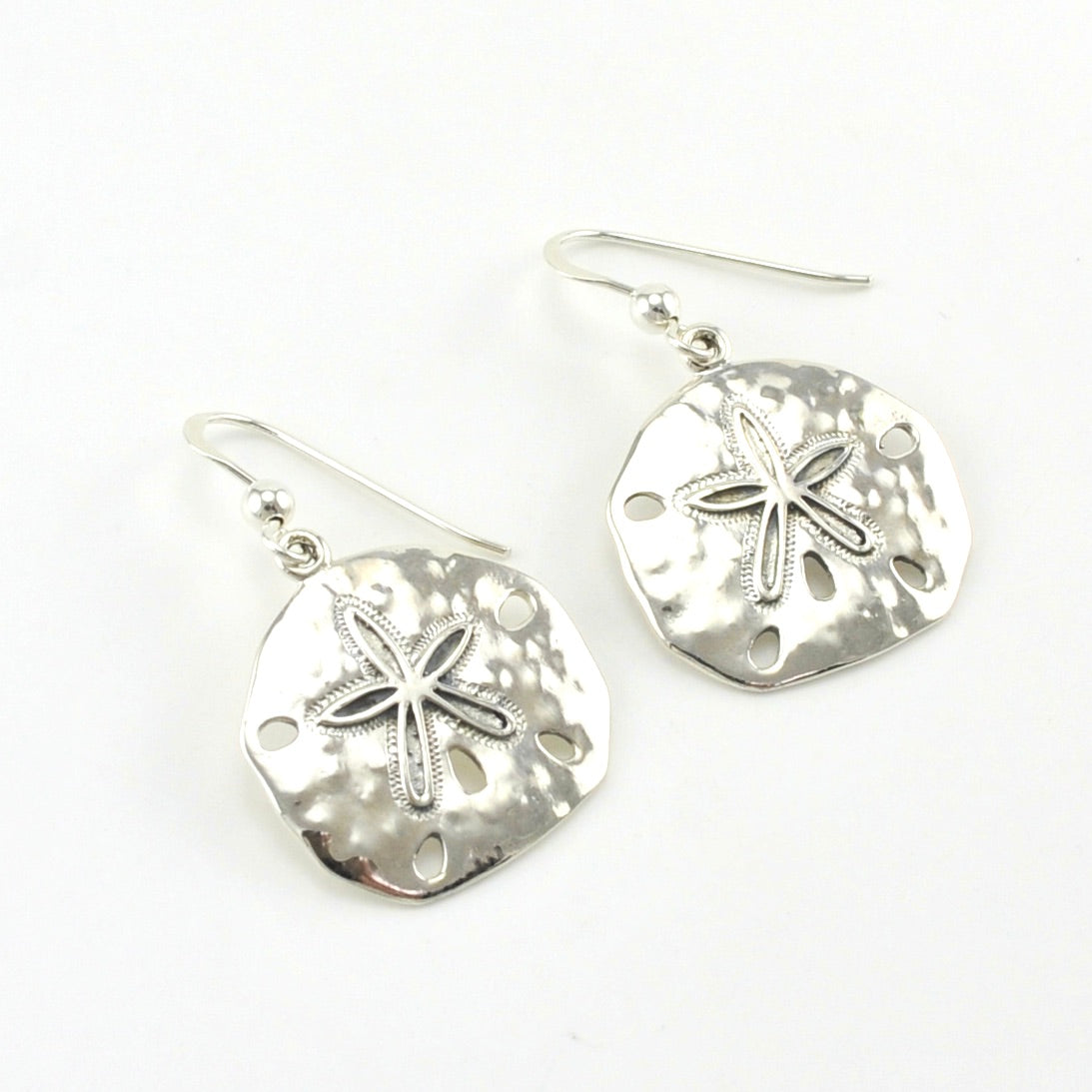 Sterling Silver Sand Dollar Dangle Earrings