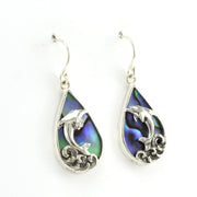 Sterling Silver Abalone Dolphin Earrings